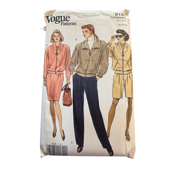 Vintage VOGUE PATTERN #8150 Size 12-16 sewing instructions uncut 1990s set - Picture 5 of 5